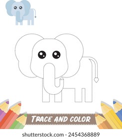 Children's Trace and color From adorable animals
