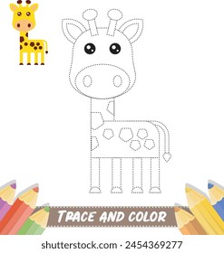 Children's Trace and color From adorable animals
