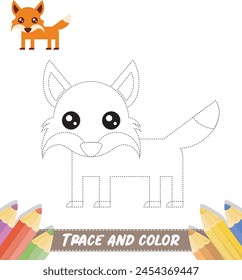 Children's Trace and color From adorable animals
