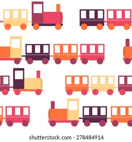 Children's Train Seamless Pattern Vector Illustration EPS10