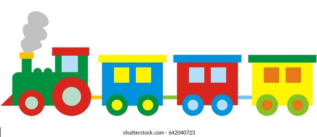 Children's train, vector colored illustration