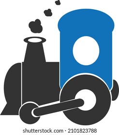 children's train vector icon blue version