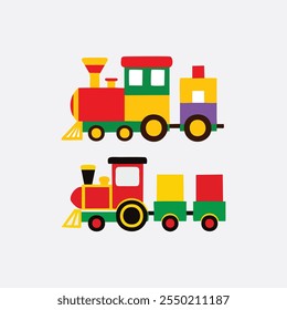 children's train Vector Illustration, isolated on a white background