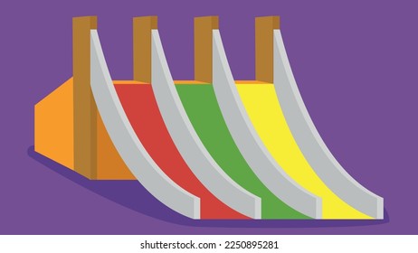 Children's triple slide - vector clipart