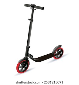 Children's two-wheeled walking scooter. 3d realistic vector. Vector illustration of eco transport isolated on white background, for banner, illustration, print