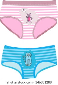 Children's Underpants with cats. 