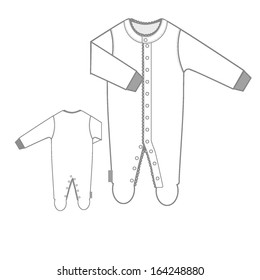 Children's Unionsuit with a long sleeve (vector)