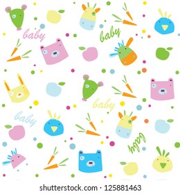 Children's vector background. Animals.