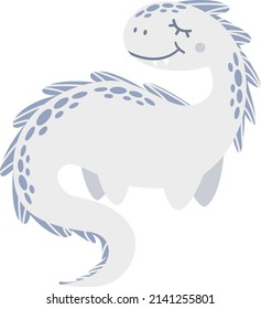 Children's vector illustration. Cute dinosaur. Illustration for print on children's clothing.