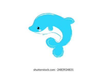 Vektorillustration des Delfins für Kinder