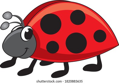 children's vector illustration ladybug funny cartoon
