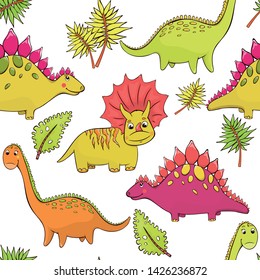 Children's vector illustration. seamless pattern. dinosaurs
