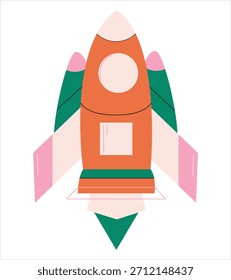 Children`s vector illustration of a spaceship
