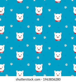 Children's vector pattern with puppies. Seamless background for children's clothing, children's room walls, furniture, books and websites.