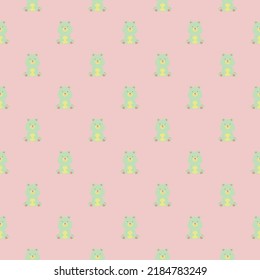 Children's vector  pattern for toddlers,baby.Cute bears on a pink background. Seamless pattern for baby textiles, packaging, backgrounds, crib sheet, onesie, wallpapers. Modern illustration.