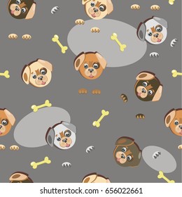 Children's wallpaper with dogs.