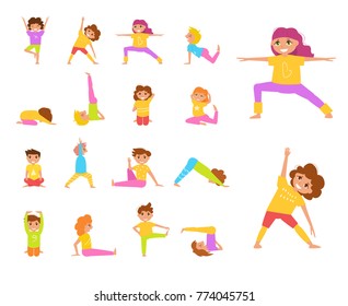 Childrens Yoga Vector Cartoon Isolated Art Stock Vector (Royalty Free ...