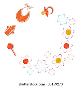 child's background with flowers