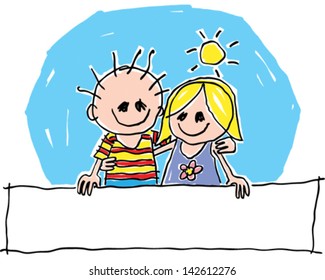 Child's Banner Drawing