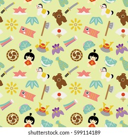 Child's day seamless pattern.
/In Japanese it is written "gold".