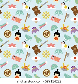 Child's day seamless pattern.
/In Japanese it is written "gold".