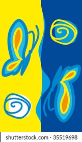 child's decorative pattern with a butterfly