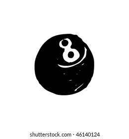 child's drawing of an 8 ball