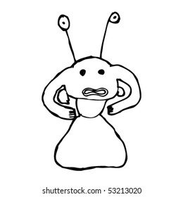 child's drawing of an alien