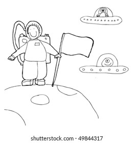child's drawing of an astronaut