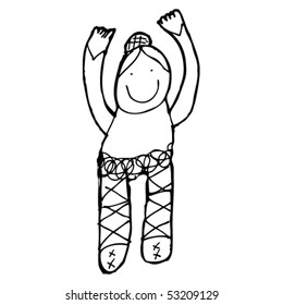 child's drawing of a ballerina
