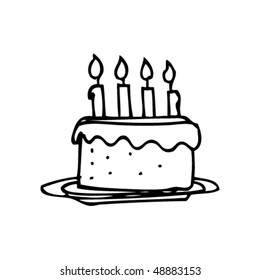 Sketch Birthday Cake Images Stock Photos Vectors 