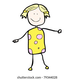 child's drawing of a blond woman