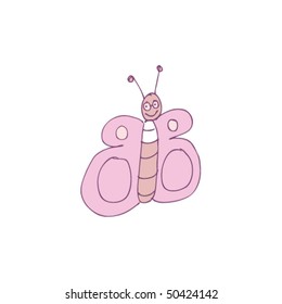 child's drawing of a butterfly