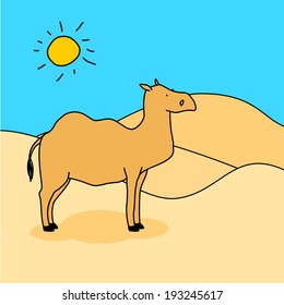 Child's drawing of a camel