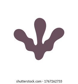 Child's drawing a cast of the footprint of a hand-drawn dinosaur paw. Vector illustration