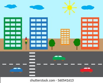 Child's drawing of the city.