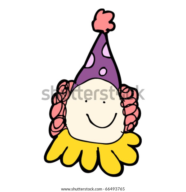 Childs Drawing Clown Face Stock Vector Royalty Free 66493765