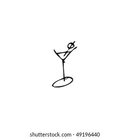 child's drawing of a cocktail