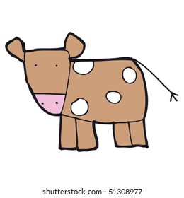 child's drawing of a cow