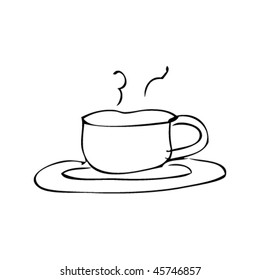 dibujo de un niño de una taza de café