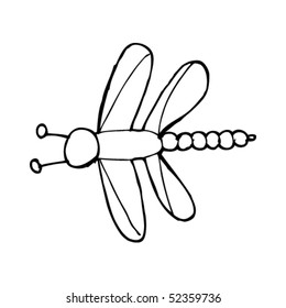 child's drawing of a dragonfly