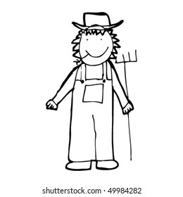 dibujo infantil de un agricultor