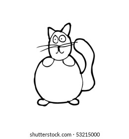 child's drawing of a fat cat