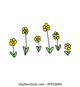 child's drawing of flowers