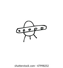 child's drawing of a flying saucer