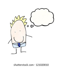 child's drawing of a friendly man