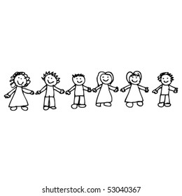 child's drawing of friends