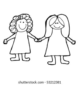 child's drawing of friends