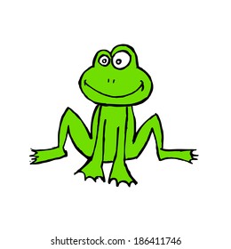 child's drawing frog  Vector