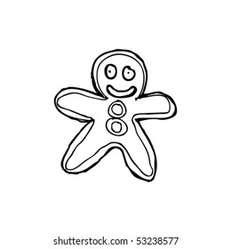 child's drawing of a gingerbread man